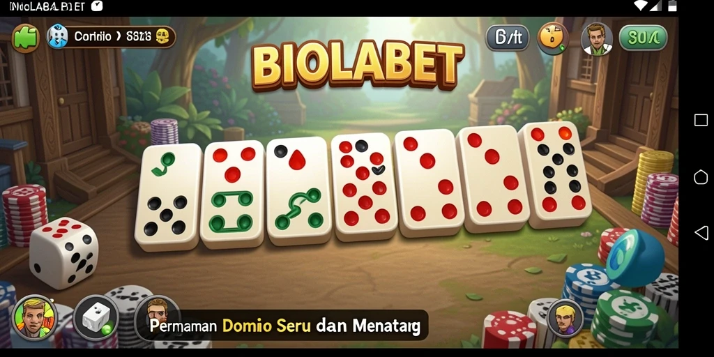 Tampilan gameplay seru dalam permainan Domino BIOLABET.