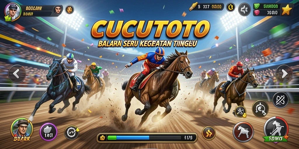 Screenshot CUCUTOTO menunjukkan aksi balapan yang mendebarkan.
