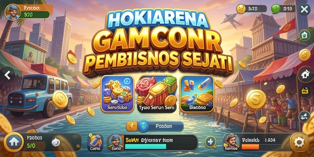 Screenshot utama HOKIARENA menampilkan gameplay yang penuh strategi dan tantangan bisnis.