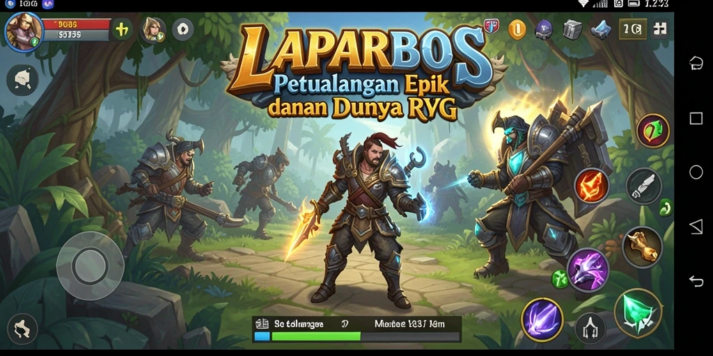 Tangkapan layar gameplay <strong>LAPARBOS</strong> menunjukkan pertarungan seru dan visual menawan.