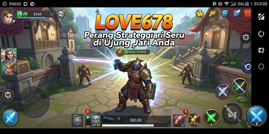 Gameplay LOVE678 dengan pertempuran strategis yang intens.