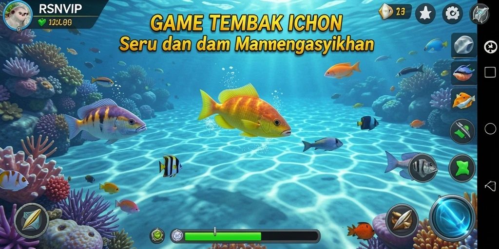 Tampilan gameplay seru di RSNVIP saat menembak ikan.
