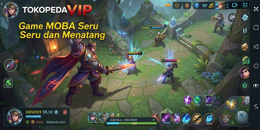 Screenshot gameplay TOKOPEDIAVIP dengan aksi hero yang mendebarkan.